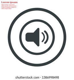 sound vector icon 10 eps , Lorem ipsum Flat design