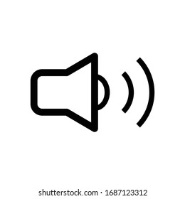 Icono de vector de sonido sobre fondo blanco