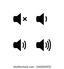 Sound vector icon speaker volume. Audio volume symbol, noise loud button level.