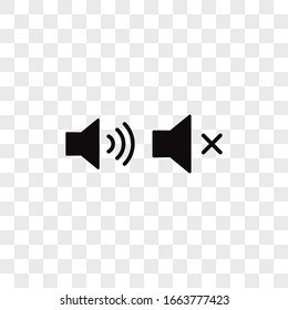 Sound vector icon, volume and mute symbols in modern design style for web site and mobile app