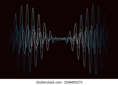 Sound vibration of frequencies. Wave noise future of lines. Radio signal is oscillating. Abstract wavelength audio for banners, posters, covers.