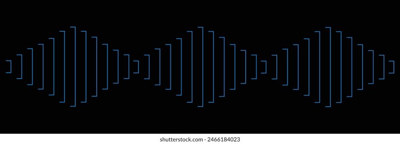 Sound voice amplitude. vector illustration. blue sound wave.