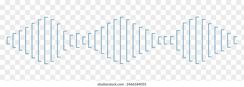 Sound voice amplitude. vector illustration. blue sound wave.