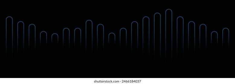 Sound voice amplitude. vector illustration. blue sound wave.