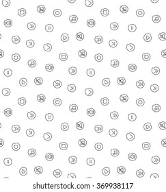 Sound voice multimedia seamless pattern. Vector illustration. EPS 10.