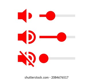 Sound volume button with slider icons. Audio control, speaker, loudspeaker symbol