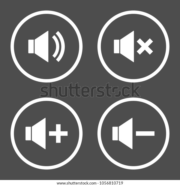 Sound Volume Control Buttons Mute Unmute Stock Vector (Royalty Free