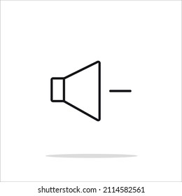Sound volume down line icon. linear style sign for mobile concept and web design. Sound speaker minus outline vector icon. Symbol, logo illustration. Vector graphics