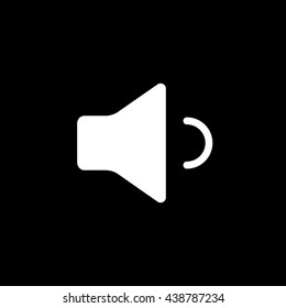 Sound Volume Flat Icon On Black Background