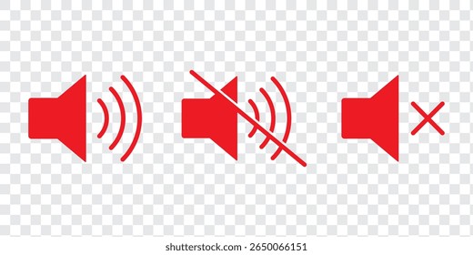 Sound volume icon set. Mute and unmute volume sound icon vector isolated on white background.