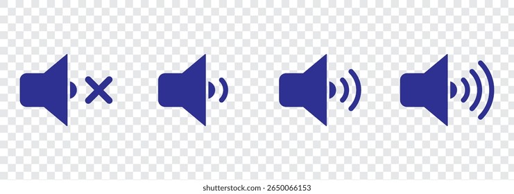 Ícone do volume de som definido. Ativar e desativar mudo do volume ícone de som vetor isolado no fundo branco.