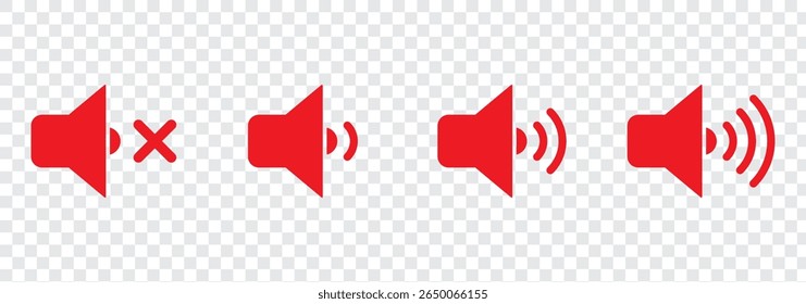 Ícone do volume de som definido. Ativar e desativar mudo do volume ícone de som vetor isolado no fundo branco.