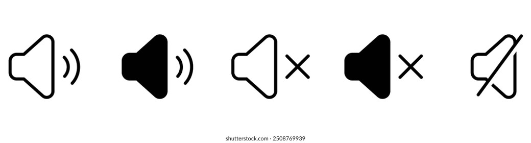 Vector de conjunto de iconos de sonido y volumen	
