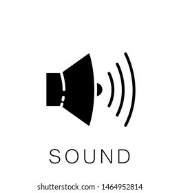 Sound Volume Icon , Template Logo Design Vector Emblem Isolated Illustration , Sound Business Volume Outline Solid Background White

