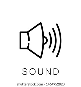 Sound Volume Icon , Template Logo Design Vector Emblem Isolated Illustration , Sound Business Volume Outline Solid Background White
