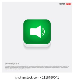 Sound volume iconGreen Web Button - Free vector icon