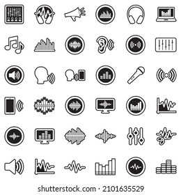 Sound And Volume Icons. Line With Fill Design. Vector Illustration.