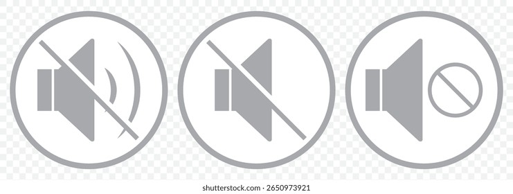 Sound volume icons set with different signal levels on Transparent background. Аn icon that increases and reduces the sound. Sound icon, volume symbol, speaker sign, audio control icon set. EPS 10.
