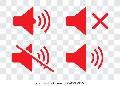 Iconos de volumen de sonido establecidos con diferentes niveles de señal sobre fondo blanco. Аn icono que aumenta y reduce el sonido. Conjunto de iconos de altavoz. Vector de iconos de volumen. Vector de iconos de altavoz. diseño eps 10