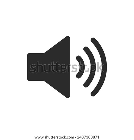 Sound volume icons set with different signal levels on white background. Аn icon that increases and reduces the sound. Sound icon, volume symbol, speaker sign, audio control icon set. Vector eps10