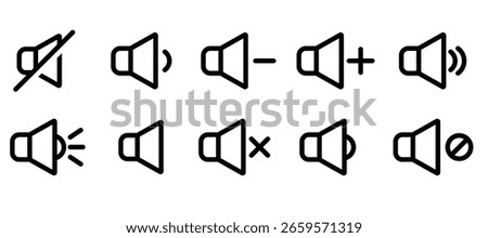 Sound volume icons set with different signal levels on white background vector eps10.