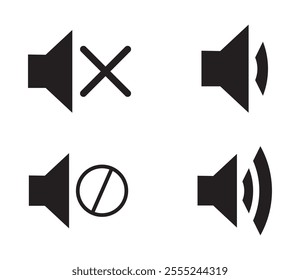 Sound volume icons set. Silent icon vector. Sound icon, volume symbol, speaker sign, audio control icon set. Vector