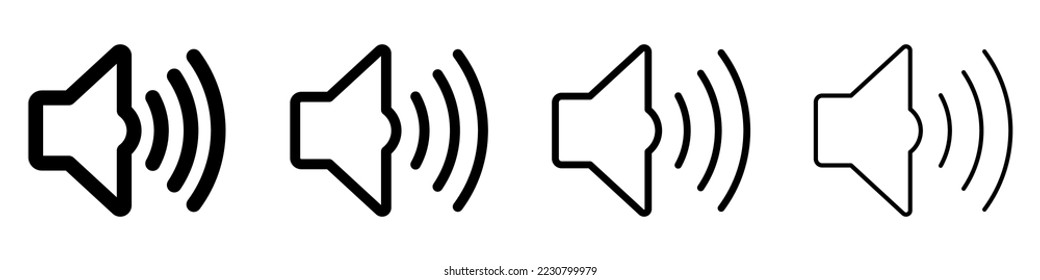 Sound volume icons. Speaker volume icons isolated. Set of vector icons