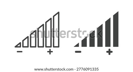 Sound Volume Indicator icon. Line and glyph solid icon