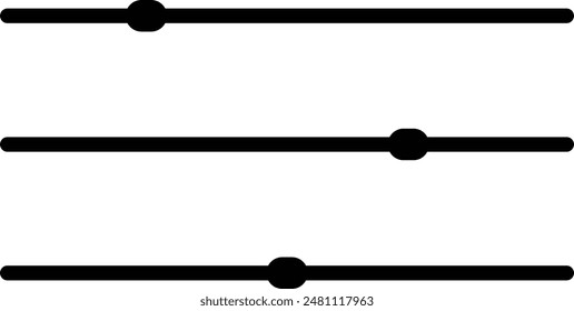 Icono de nivel de volumen de sonido. Panel de control Icono de diapositiva Icono de controlador de sonido - Control deslizante de Configuraciones de ajuste - Iconos de nivel de ecualizador de sonido
