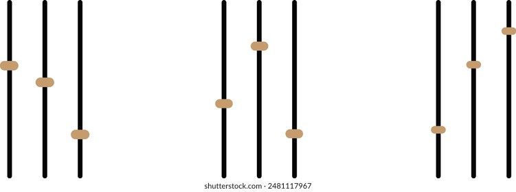 Icono de nivel de volumen de sonido. Panel de control Icono de diapositiva Icono de controlador de sonido - Control deslizante de Configuraciones de ajuste - Iconos de nivel de ecualizador de sonido