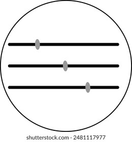 Icono de nivel de volumen de sonido. Panel de control Icono de diapositiva Icono de controlador de sonido - Control deslizante de Configuraciones de ajuste - Iconos de nivel de ecualizador de sonido