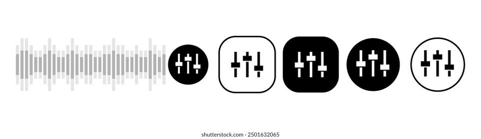 sound volume level icon, control panel slide icon, sound controller icon, Adjustment settings slider icon, 