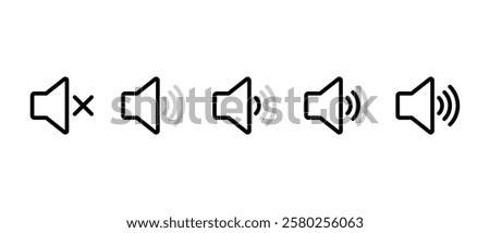 Sound volume level outline icon. Audio speaker sign symbol