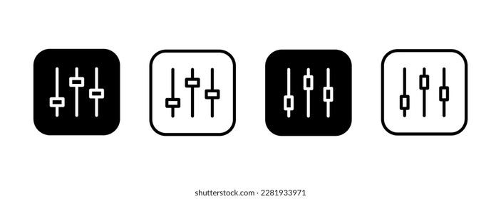 Sound volume level vector icon. Sound control panel slide symbol. Audio equalizer level sign