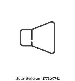 Icono de línea de volumen de sonido. signo de estilo lineal para concepto móvil y diseño web. Icono vectorial del contorno del sonido del altavoz. Símbolo, ilustración del logotipo. Gráficos vectoriales