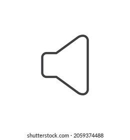 Sonido, icono de línea de volumen. signo de estilo lineal para concepto móvil y diseño web. Icono del vector de contorno del altavoz de audio. Símbolo, ilustración del logotipo. Gráficos vectoriales