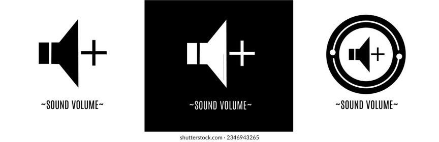 Conjunto de logotipo del volumen de sonido. Colección de logotipos en blanco y negro. Vector de material.