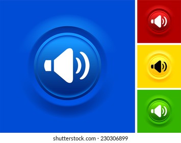 Sound Volume on Blue Bevel Round Button