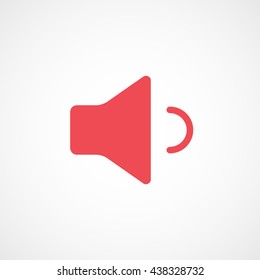 Sound Volume Red Flat Icon On White Background