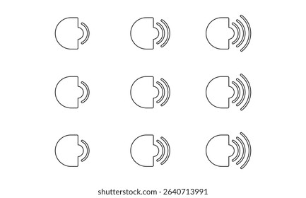 Sound Volume Speaker Icons Vector Graphics.
