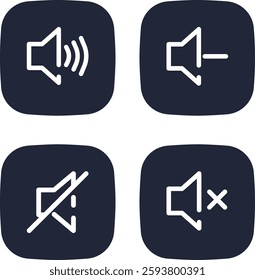 sound volume symbol vector illustration set