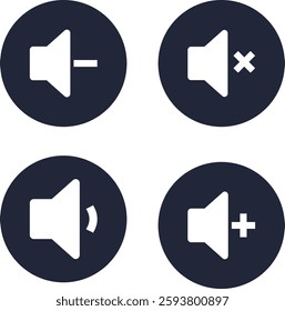 sound volume symbol vector illustration set