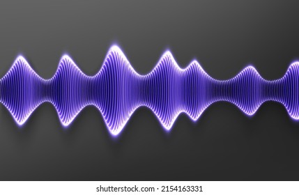Sound wave, 3D music equalizer. Vector illustration