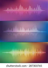 sound wave abstract background vector design