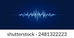 Sound wave abstract frequency illustration on dark blue background 