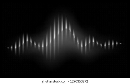 Sound wave. Abstract music pulse background. Audio voice rhythm radi wave, frequency spectrum vector illustration