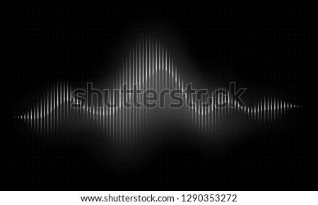 Sound wave. Abstract music pulse background. Audio voice rhythm radi wave, frequency spectrum vector illustration