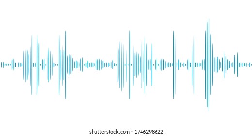 Sound wave abstract vector design. Electronic audio sound digital display.