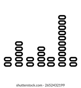Sound wave Adjustment sliders icon vector graphic illustration for equalizer control panel design