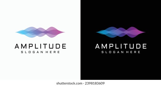 Sound wave. Amplitude wave. Color waves vector logo design